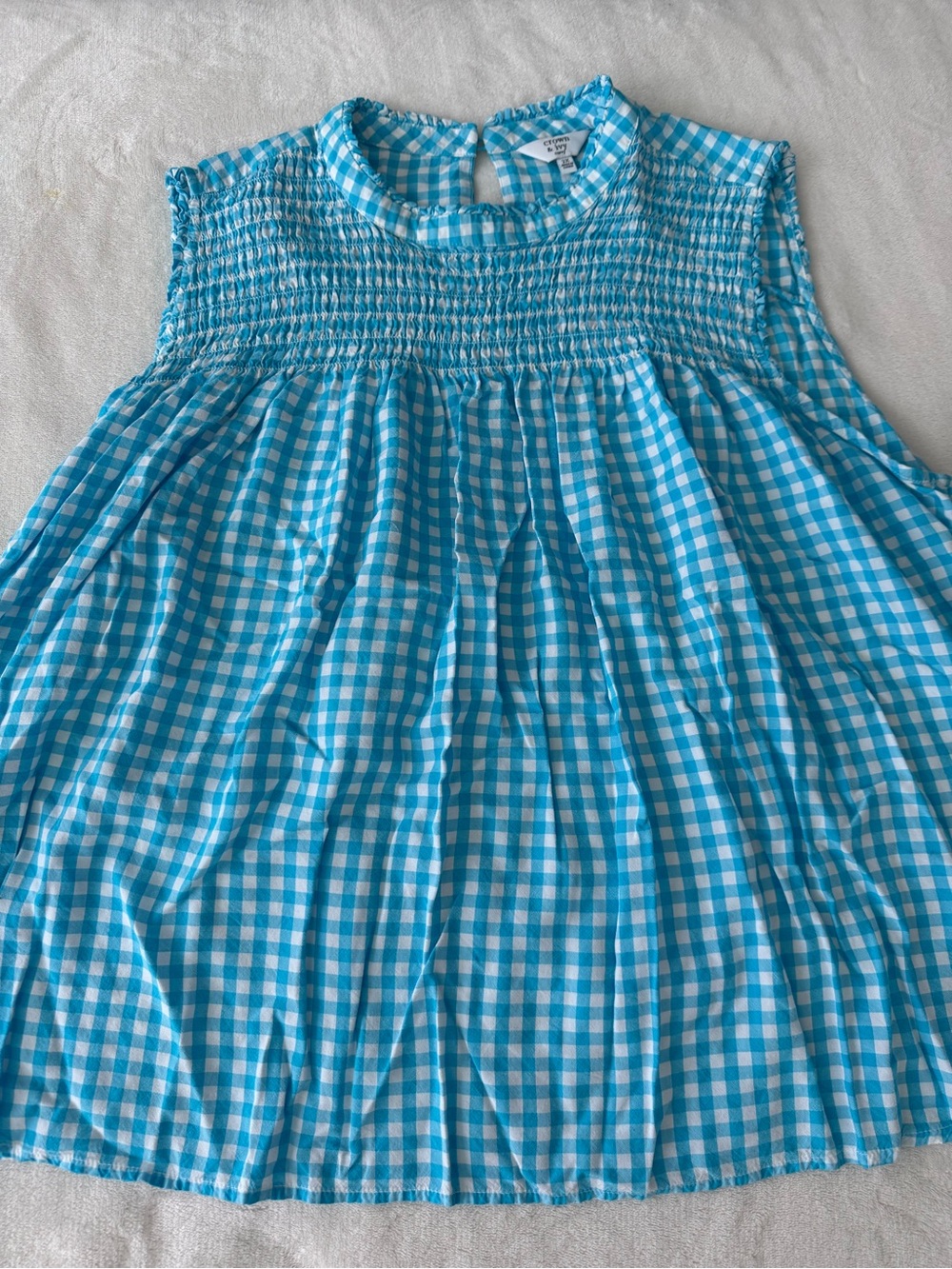 Crown & Ivy Blue White Gingham Blouse Size 2X D92